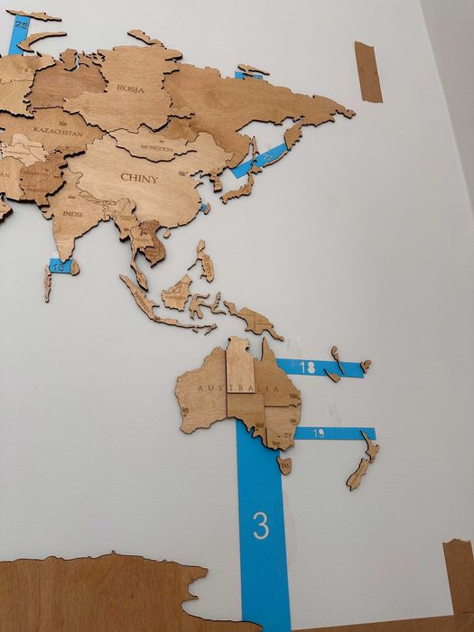 Mapa Świata 3D drewniana 105x63cm, Winchester, pomysł na prezent