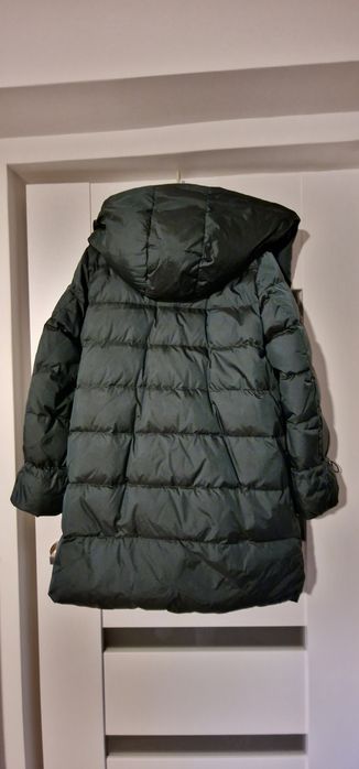 Kurtka parka puchowa puch pierz Zara zielony khaki zima