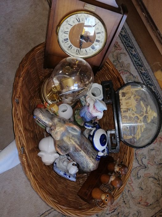 Bibeloty figurki kryształy mosiądze PRL