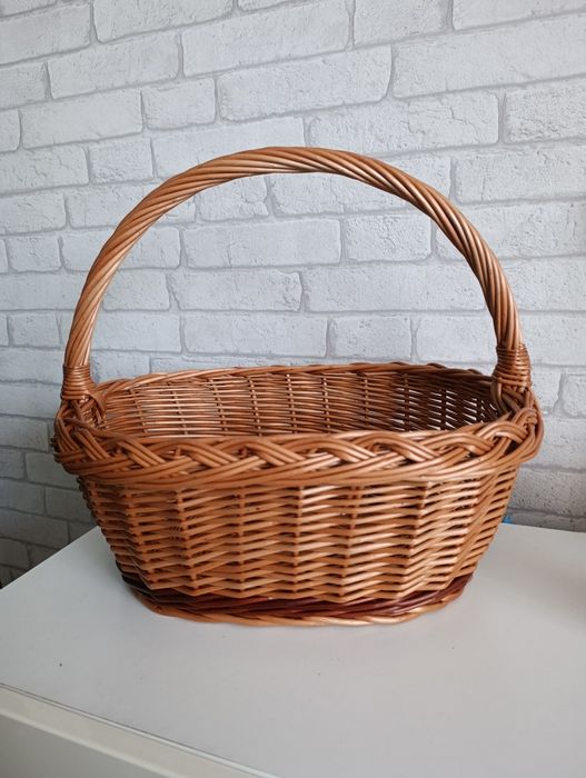 Kosz wiklinowy na zakupy grzyby koszyk prezentowy piknikowy
