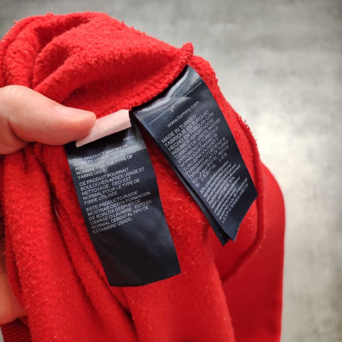 MĘSKA Bluza z Kapturem PREMIUM Hodie Tommy Hilfiger Jeans Czerwona Haft