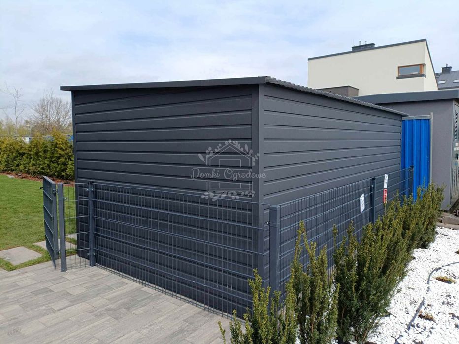 Schowek - domek ogrodowy 5,5x2,5m drzwi przesuwne  antracyt ID1086