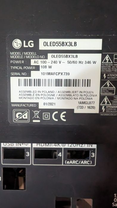 Stopa podstawa uchwyt  telewizora LG OLED OLED55BX3LB 55cali