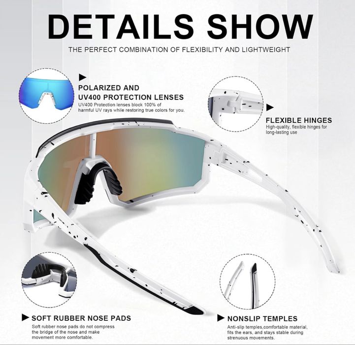 Óculos de Sol Desportivos Suoso (novos na caixa)