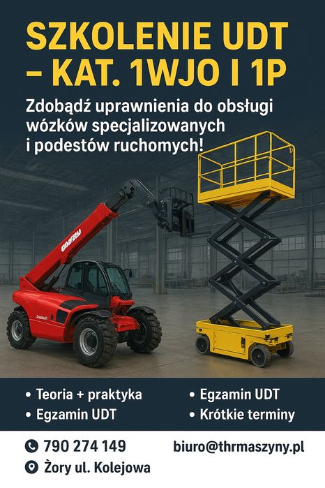 Serwis UDT przeglądy wózki widłowe , podesty ruchome ładowarki teleskopowe
