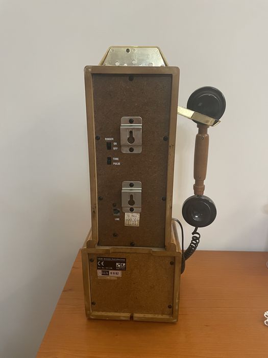 Telefone vintage madeira replica modelo payphone 1928