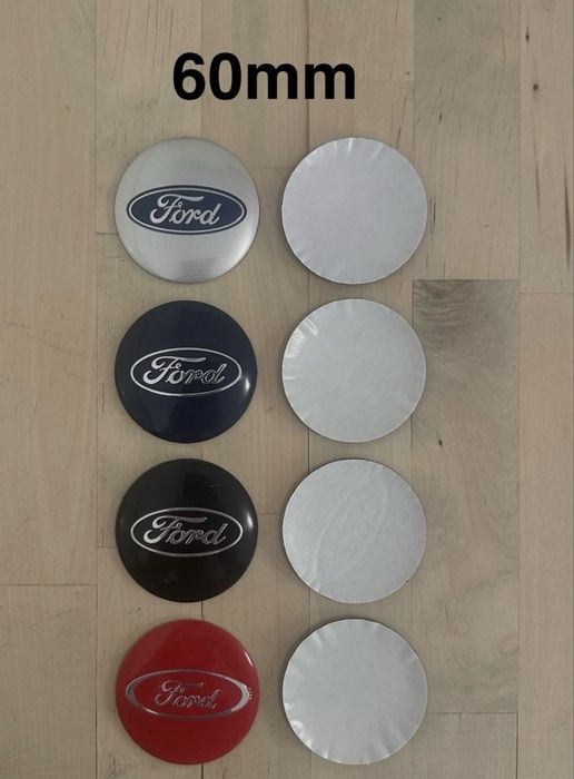 Conjunto Centros Tampas Ford 54mm 56mm 60mm 63mm 65mm 68mm