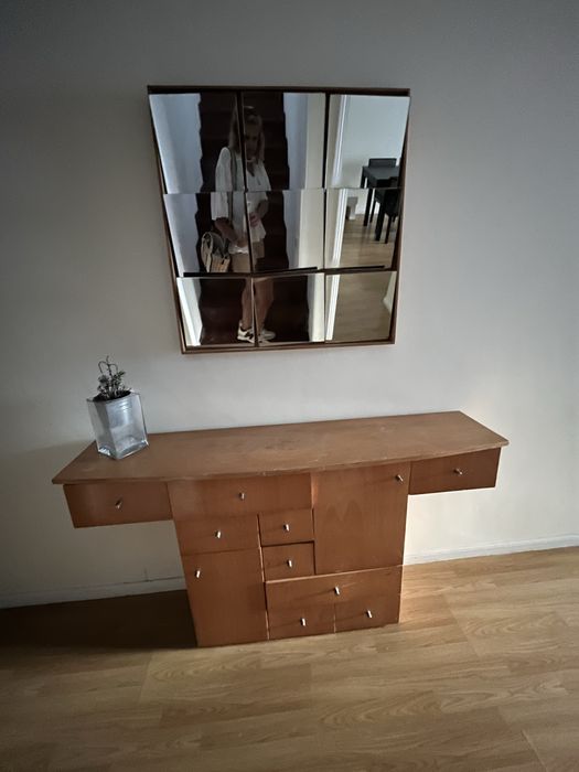 Entry cabinet with drawers and mirror64585890920834120