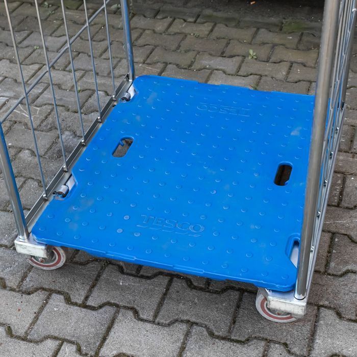 Rollkontener (rollcage, rollbox) wózek siatkowy transportowy niebieski
