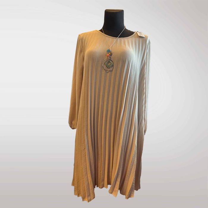 DUŻA! Sukienka Damska Plisowana Błękitny