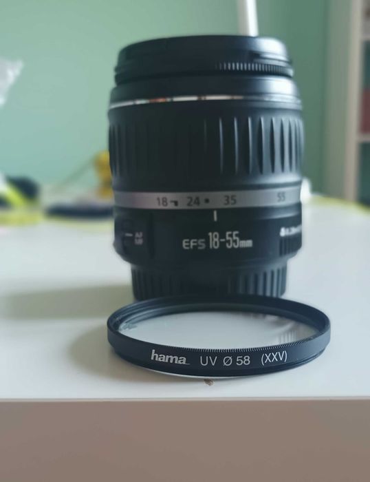 Lente Canon EFS 18- 55 mm + filtro UV