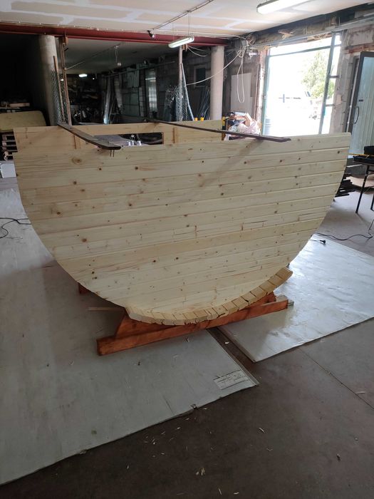 Sauna beczka 3,4m z przedsionkiem zamkniętym do samodzielnego montażu