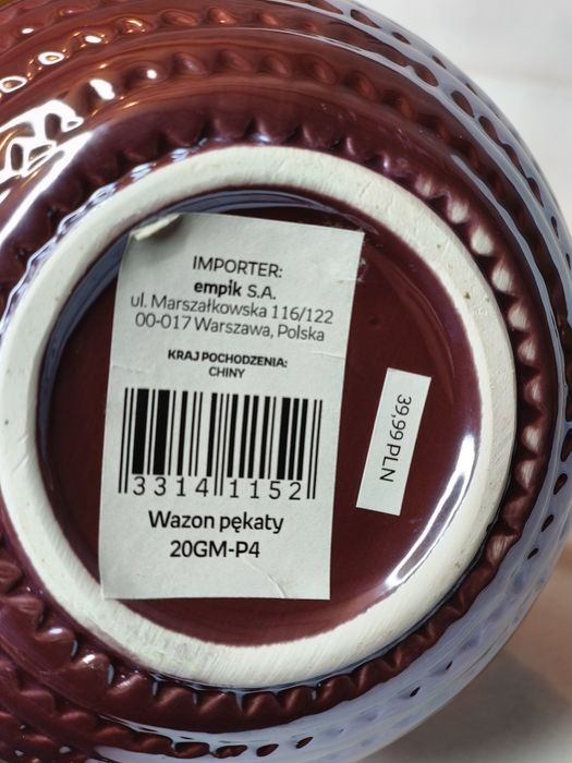 Wrzosowy pękaty wazon Empik 16