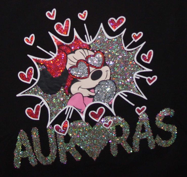 Serca _MIKI_HOLO cyrkonie czarna bluzeczka r. S/M