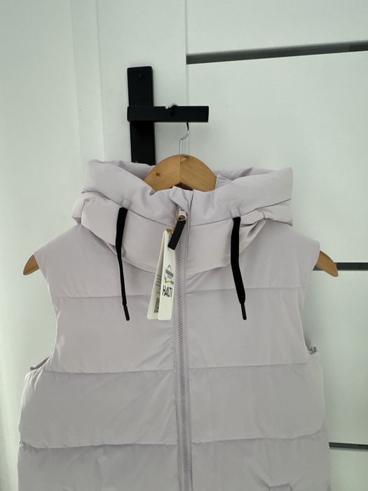 Nowa liliowa kamizelka puchowa Finskiej marki Halti S