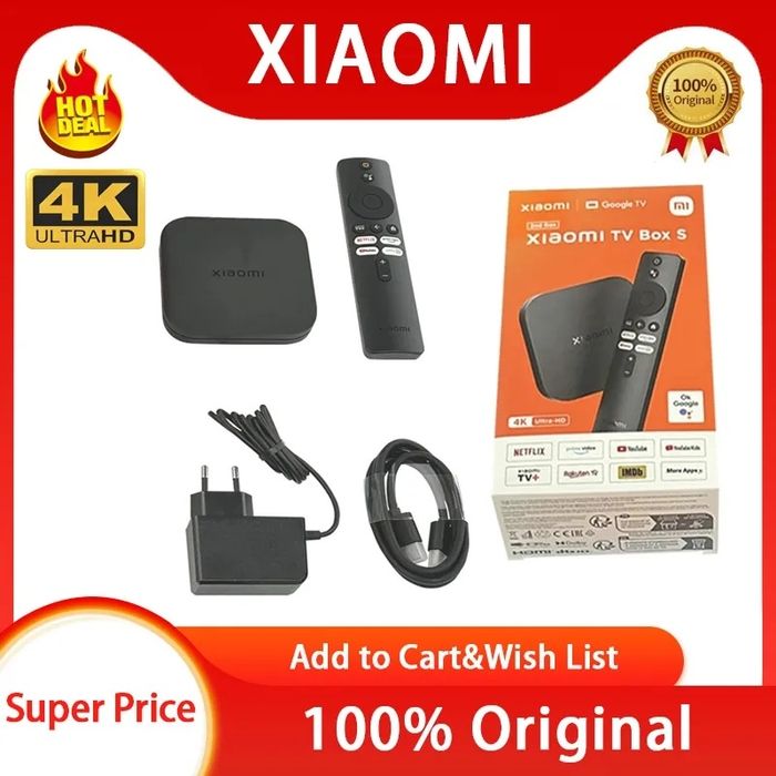 НОВИНКА SmartTV Xiaomi Mi Box S 4K 2nd Gen (MDZ-28-AA) медиаплеер 2023
