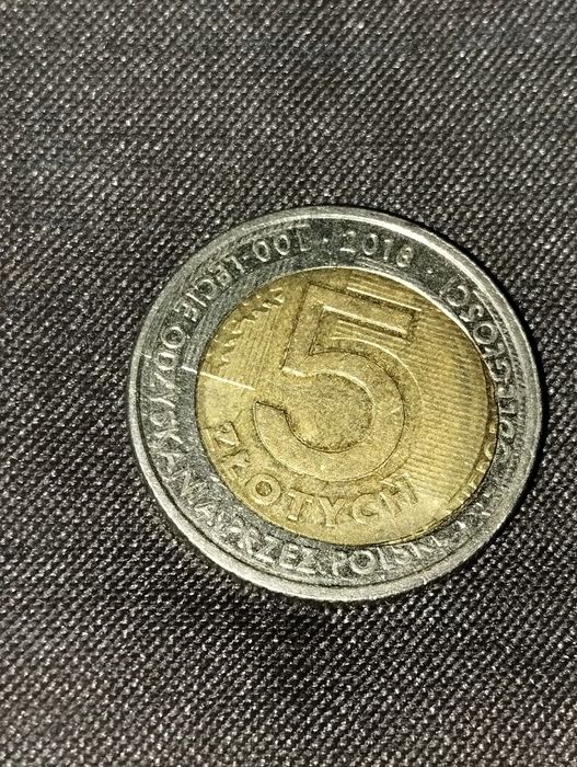 5zł 100lat niepodległości 2018 destrukt rozlanie