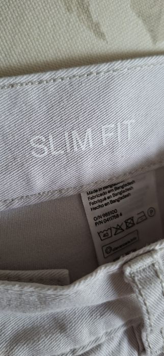 Calça Slim Fit Sarja Creme Homem Tam 40