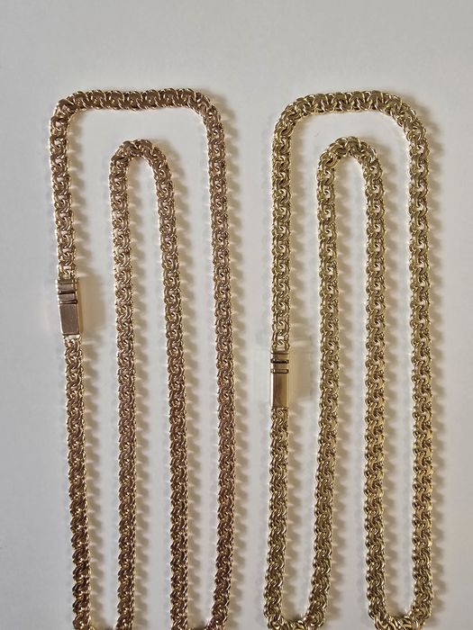 Nowy złoty Łańcuszek Garibaldi PR.585 14K Czerwone złoto