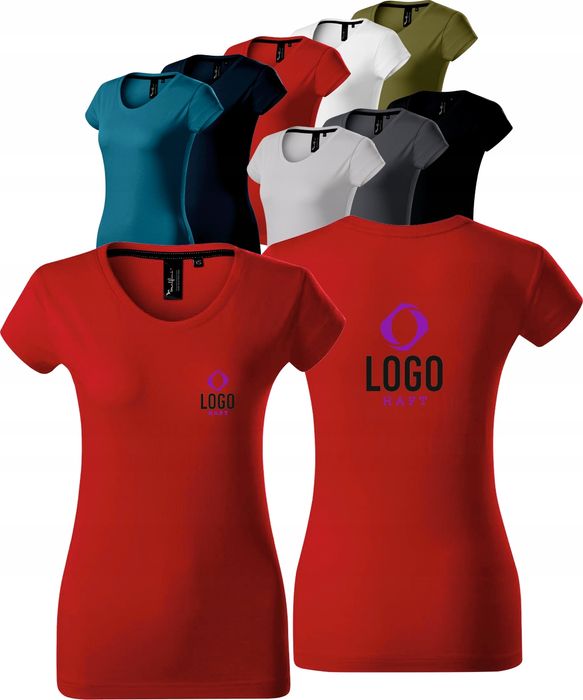 koszulka damska t-shirt z własnym haftem logo haft komputerowy 30 szt.