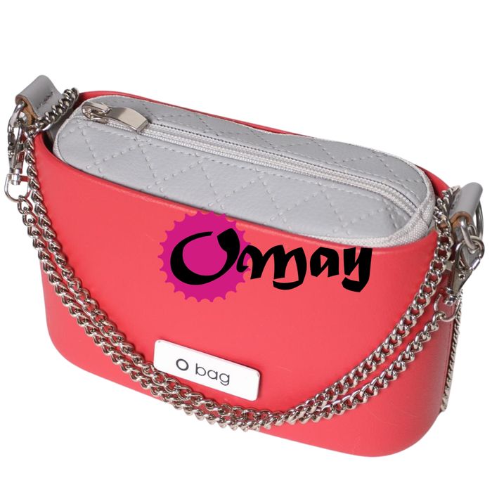 Szary organizer do OBAG POCKET eko skóra pikówka light grey wkład OMAY