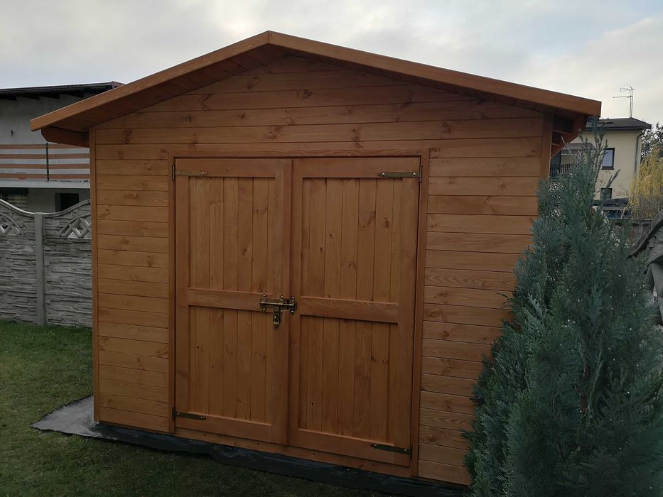 Domek narzędziowy 3 x 2m, podwójne drzwi z dachem prostym dwuspadowy