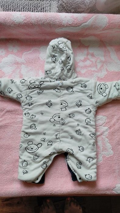 Теплый детский двусторонний комбинезон