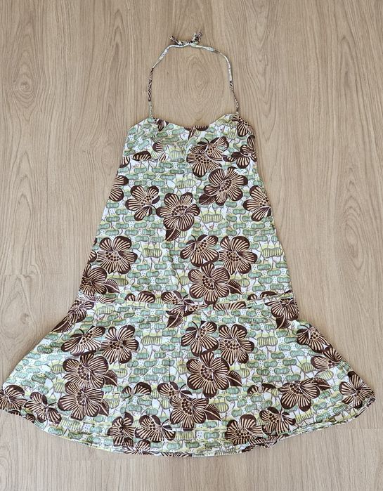 Vestido verde e castanho Roxy