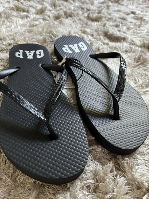 Japonki damskie Gap czarne na basen basenowe wyjazd plaże lato