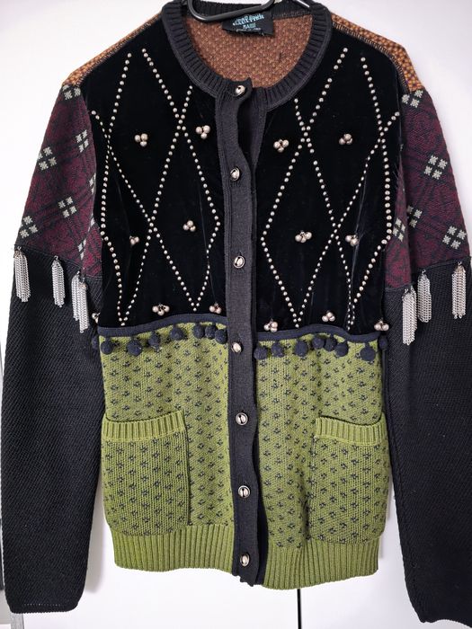 Jean Paul Gaultier MAILLE vintage sweter kardigan Italy FUZZI wełna