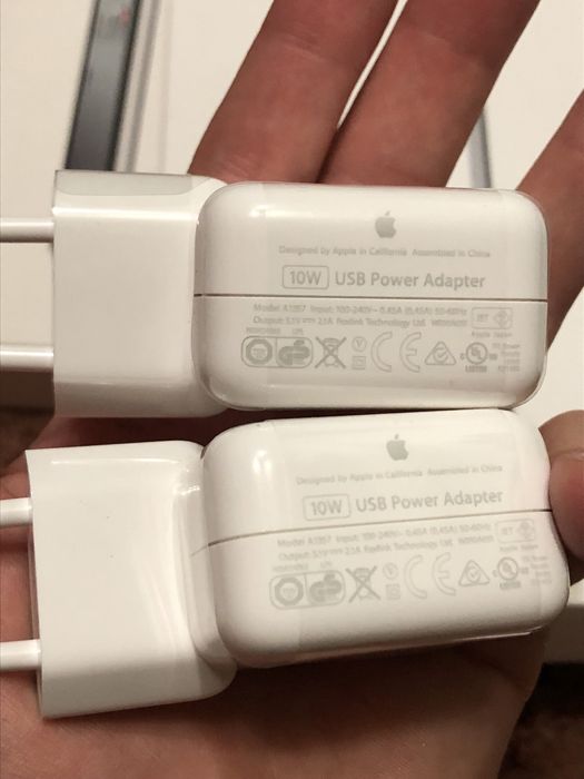 Оригинальные зарядные устройства, блочки, адаптеры из коробки iPad