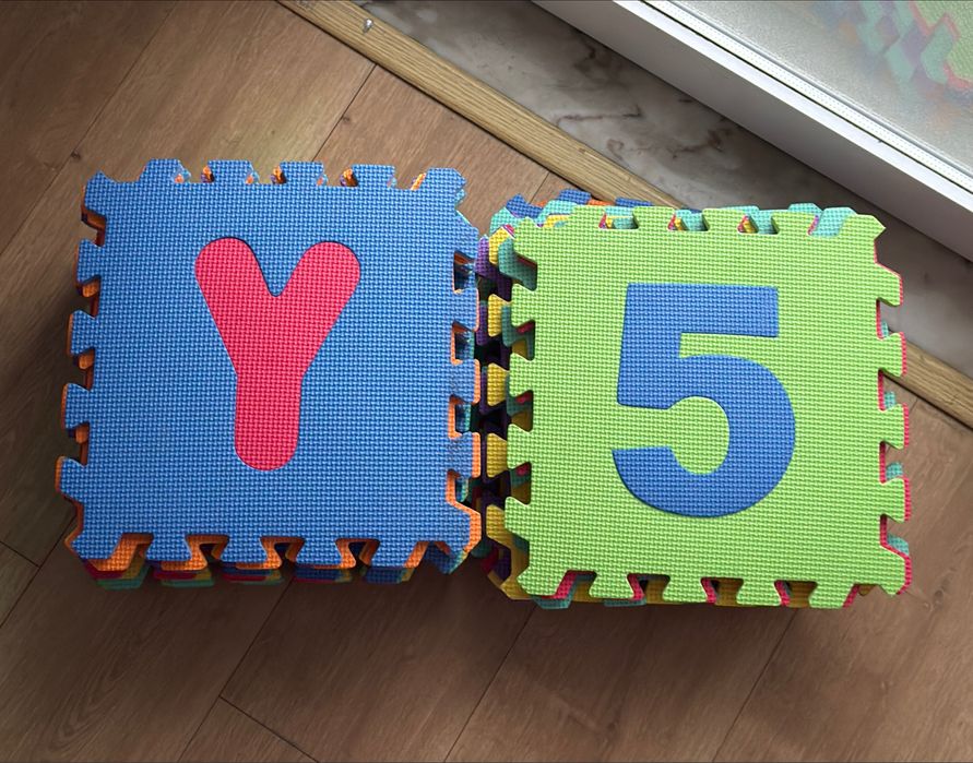 Tapete puzzle criança letras numeros
