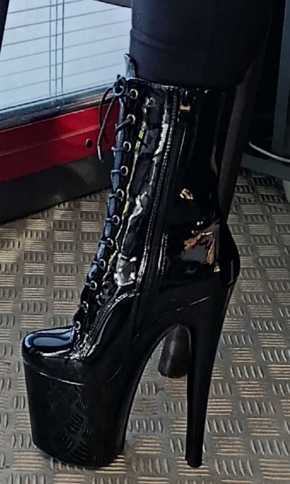 Bota Plataforma Pole Dance / Exotic Pole Verniz Preto Tam. 38