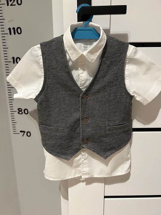 Elegancka koszula dla chłopca i kamizelka lindex r.110