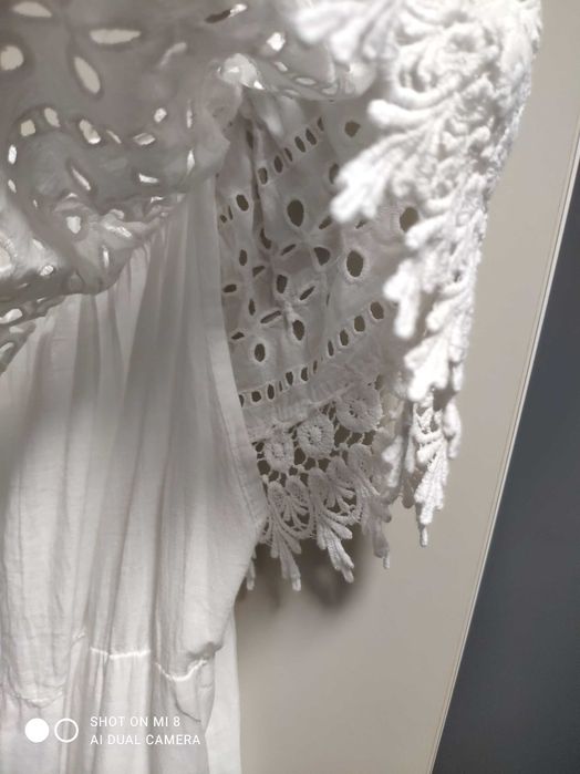 Sukienka biala bawelna 38