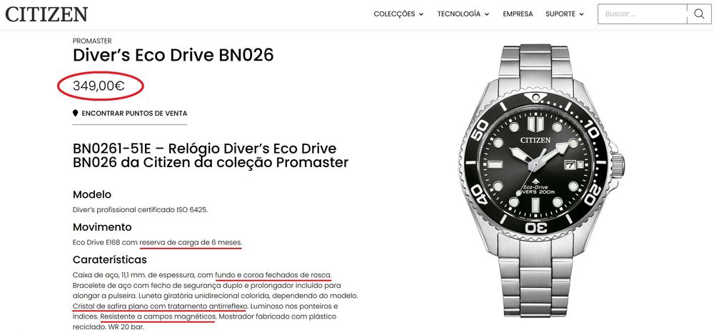 Relógio Citizen USADO 2 semanas COMO NOVO