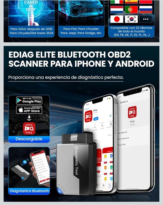 Maq de de diagnóstico multimarcas auto Launch Ediag  pro