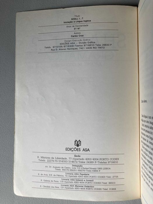 Gramática de Iniciação à Língua Inglesa, de Carmo Cruz