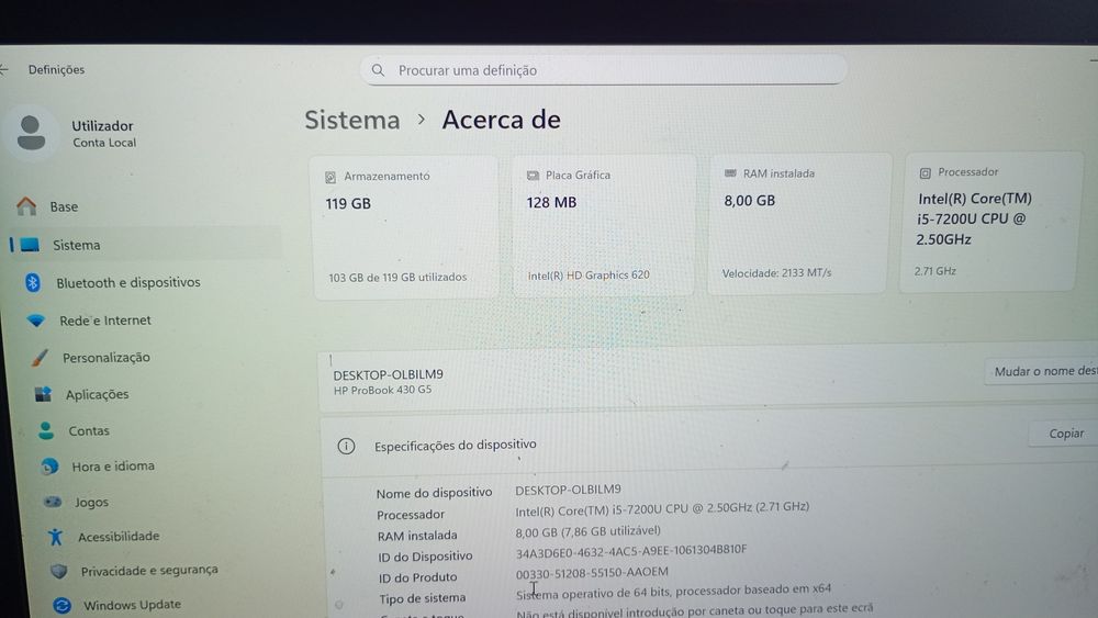 Portátil HP probook 430 G5