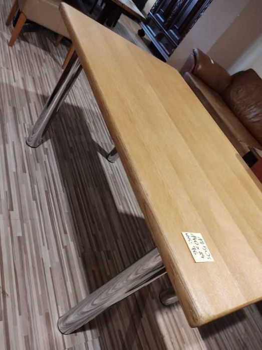 Stół drewniany dębowy nierozkładany masywny metalowe nogi FV DOWÓZ