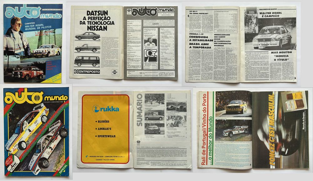 Coleção de revistas Auto Mundo de 1980, 1981, 1982, 1984