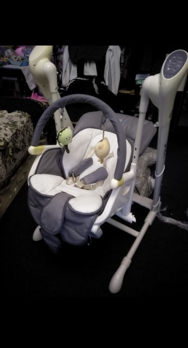 Стульчик для кормления Mioobaby Jazz Grey, укачивающий центр, шезлонг