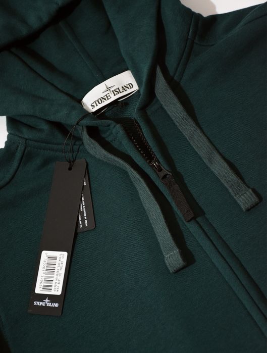 БЕЗ ПЕРЕДОПЛАТИ: Зіп худі Stone Island темно-зелений
