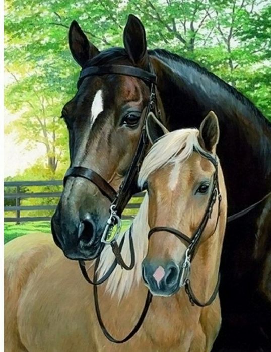 Haft diamentowy zestaw koń konie mozaika obraz prezent