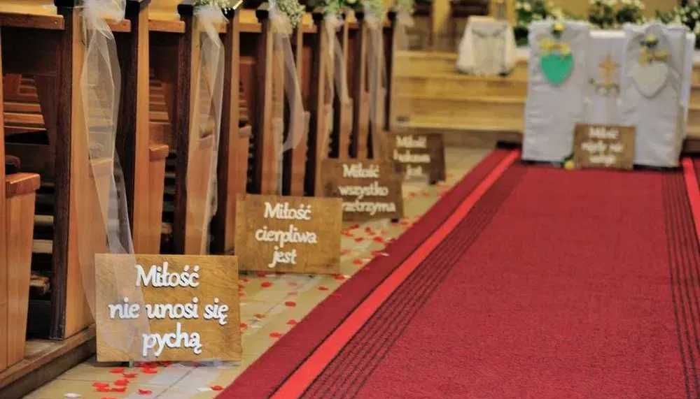 Tabliczki Hymn Miłości na Wesele jak Suknia Ślubna Kwiaty Dekoracje