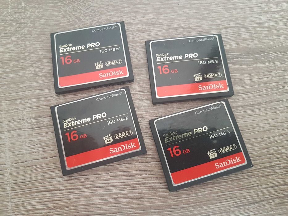 4x Sandisk CF Extreme Pro 16GB 160mb/s UDMA 7 Full HD 4K i 3D