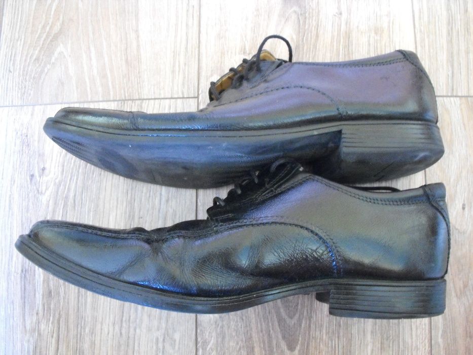 Buty CLARKS 42/43 27.5cm Skóra* półbuty czarne skórzane pantofle