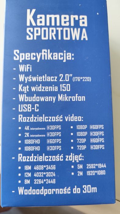Kamera sportowa 4k