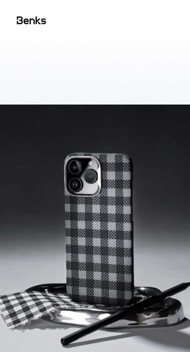 Benks Etui Magnetic Armor Vichy Kevlar do iPhone 16 Pro czarny