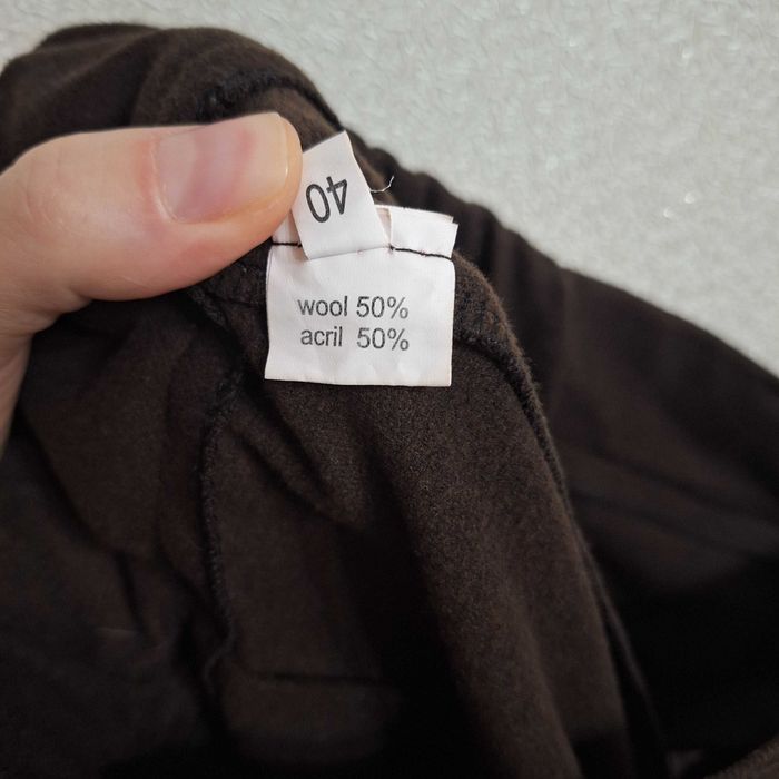 Жіночі прямі теплі штани шоколад вовна